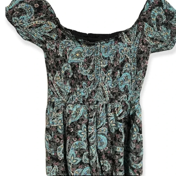 Xhilaration Floral Off Shoulder Short Sleeve Dress - Picture 2 of 7